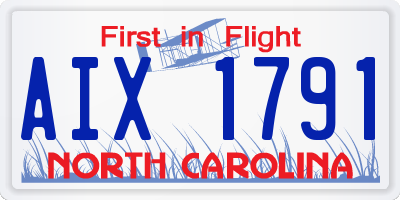 NC license plate AIX1791