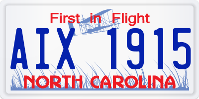 NC license plate AIX1915