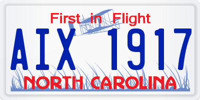 NC license plate AIX1917