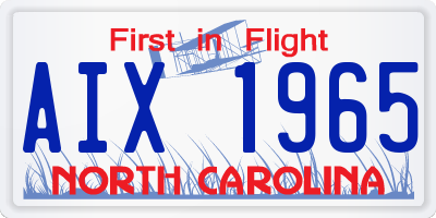 NC license plate AIX1965