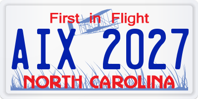 NC license plate AIX2027