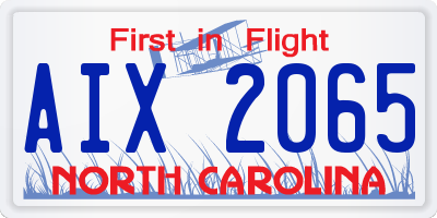 NC license plate AIX2065