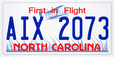 NC license plate AIX2073