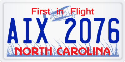 NC license plate AIX2076