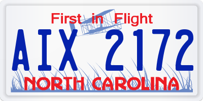 NC license plate AIX2172