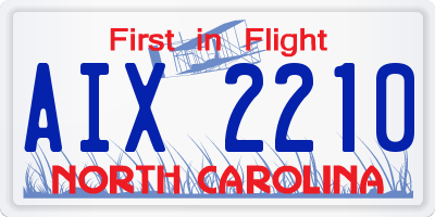 NC license plate AIX2210
