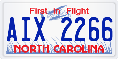 NC license plate AIX2266