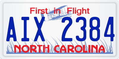 NC license plate AIX2384