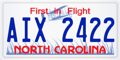 NC license plate AIX2422