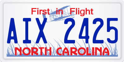 NC license plate AIX2425