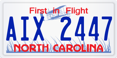 NC license plate AIX2447