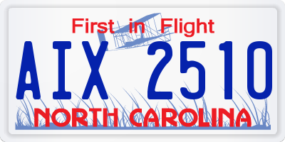 NC license plate AIX2510