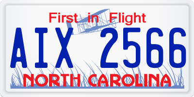 NC license plate AIX2566