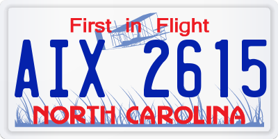 NC license plate AIX2615