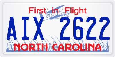 NC license plate AIX2622