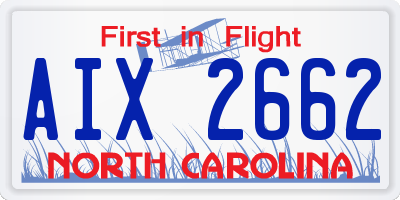 NC license plate AIX2662