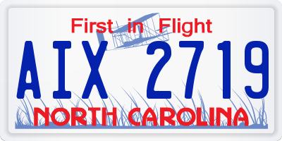 NC license plate AIX2719