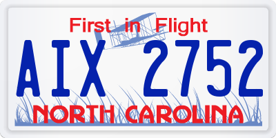NC license plate AIX2752