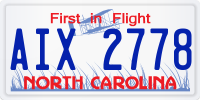 NC license plate AIX2778