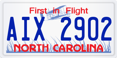 NC license plate AIX2902