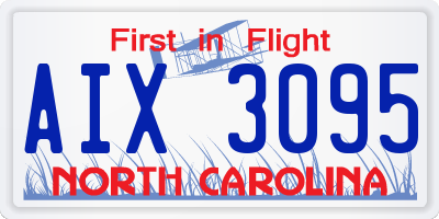 NC license plate AIX3095