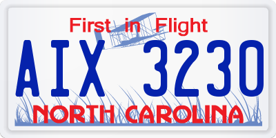 NC license plate AIX3230