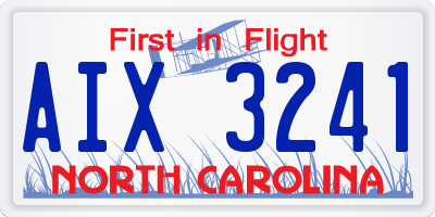 NC license plate AIX3241