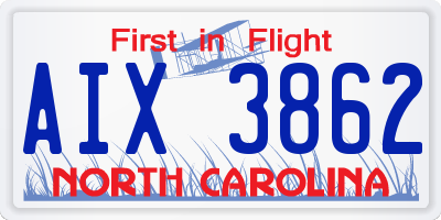NC license plate AIX3862