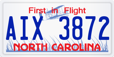 NC license plate AIX3872