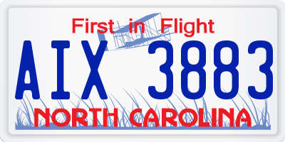 NC license plate AIX3883