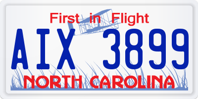 NC license plate AIX3899
