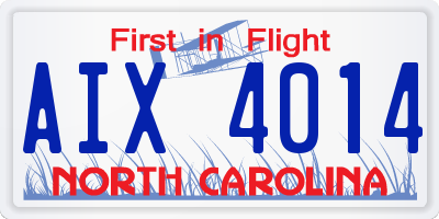 NC license plate AIX4014