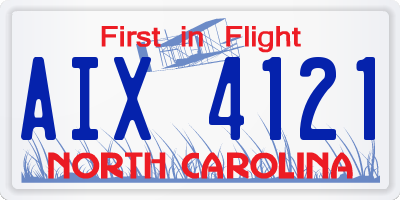NC license plate AIX4121