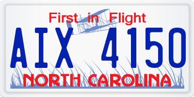 NC license plate AIX4150