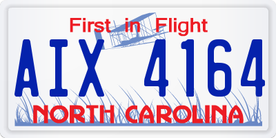NC license plate AIX4164