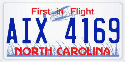 NC license plate AIX4169