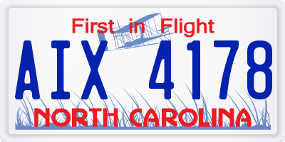 NC license plate AIX4178