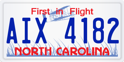 NC license plate AIX4182