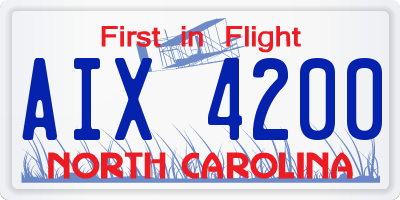 NC license plate AIX4200
