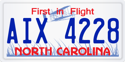 NC license plate AIX4228