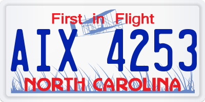 NC license plate AIX4253