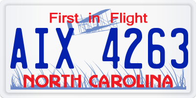 NC license plate AIX4263