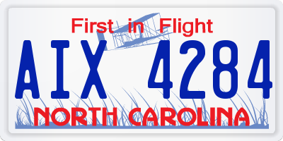 NC license plate AIX4284