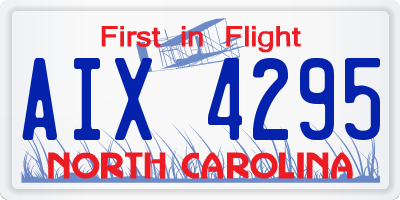 NC license plate AIX4295