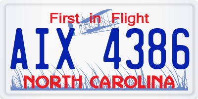 NC license plate AIX4386