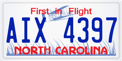 NC license plate AIX4397