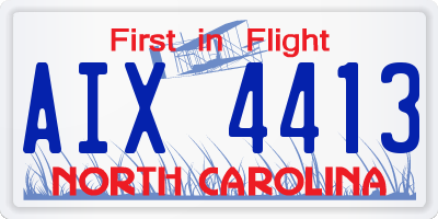 NC license plate AIX4413