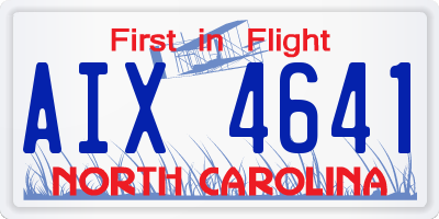 NC license plate AIX4641