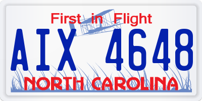 NC license plate AIX4648