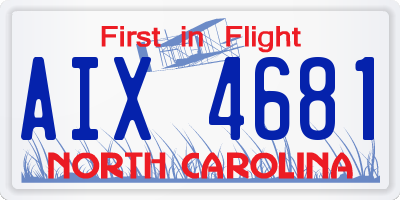 NC license plate AIX4681